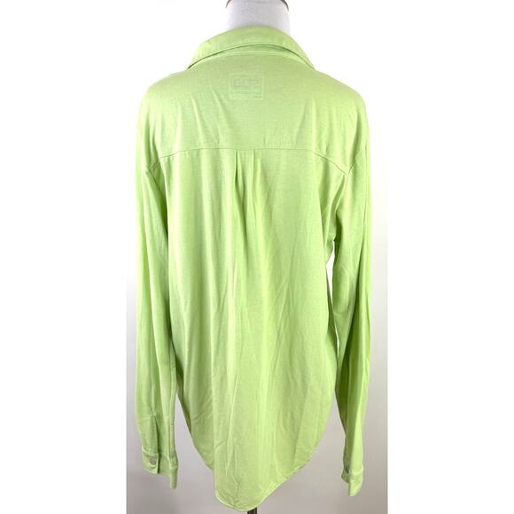 Stio Women's Bright Green Button Up Long Sleeve Shirt Size large - Picture 4 of 9